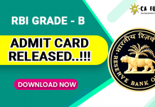 RBI Grade B 2021 Phase 1 Admit Card | Download Here
