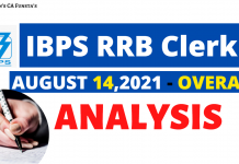 IBPS RRB CLERK Exam Analysis 2021 | Section-wise Analysis of RRB CLERK Prelims 2021 | Check Here