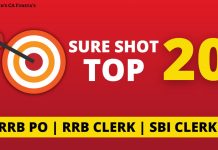 Sure Shot Top 20 | Current affairs for RRB PO / Clerk / SBI Clerk