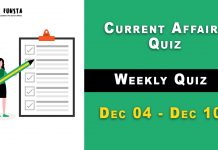 Weekly Current Affairs Quiz – December 4-10 2021 current affairs quiz
