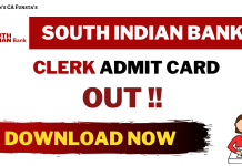 South Indian Bank Clerk Admit Card 2022 Out | Download Link