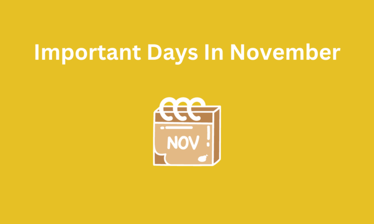 Important Days In November 2023 PDF: National And International Significant Days