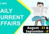 Daily Current Affairs August 31 & September 01